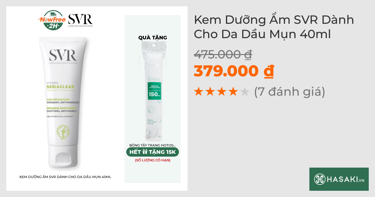 Kem Dưỡng Ẩm SVR Dành Cho Da Dầu Mụn 40ml