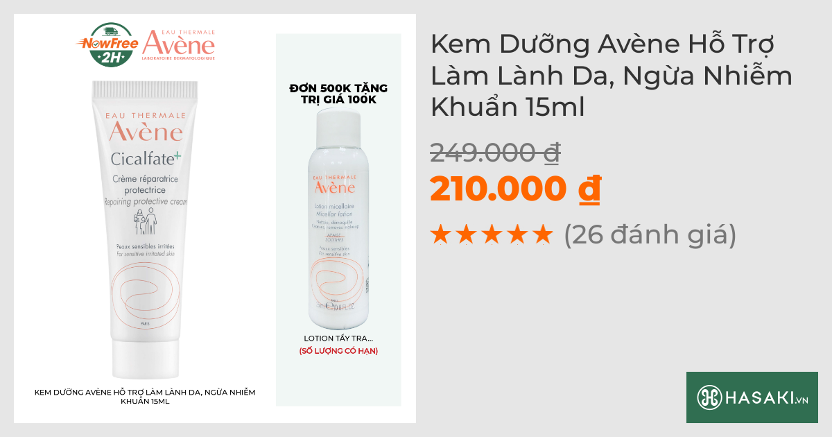 Kem Dưỡng Avène Hỗ Trợ Làm Lành Da, Ngừa Nhiễm Khuẩn 15ml