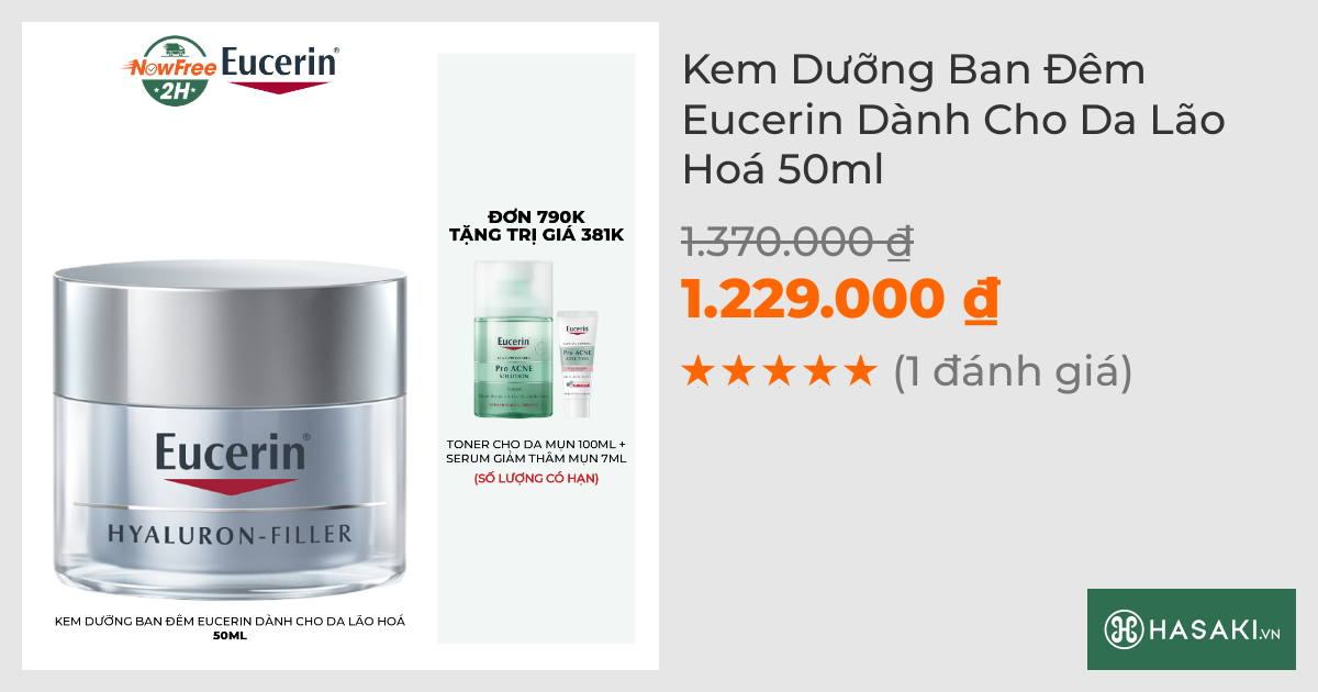 Kem Dưỡng Ban Đêm Eucerin Dành Cho Da Lão Hoá 50ml