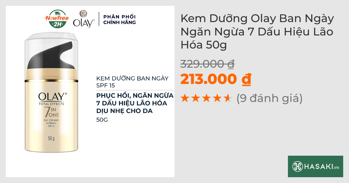 Kem Dưỡng Olay Ban Ngày Ngăn Ngừa 7 Dấu Hiệu Lão Hóa 50g