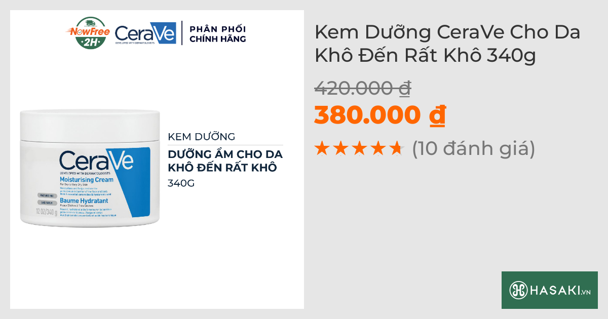 Kem Dưỡng CeraVe Cho Da Khô Đến Rất Khô 340g