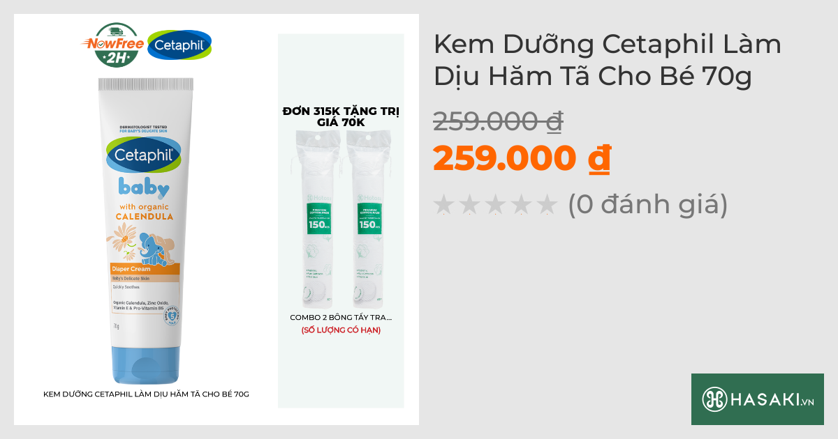 Kem Dưỡng Cetaphil Làm Dịu Hăm Tã Cho Bé 70g