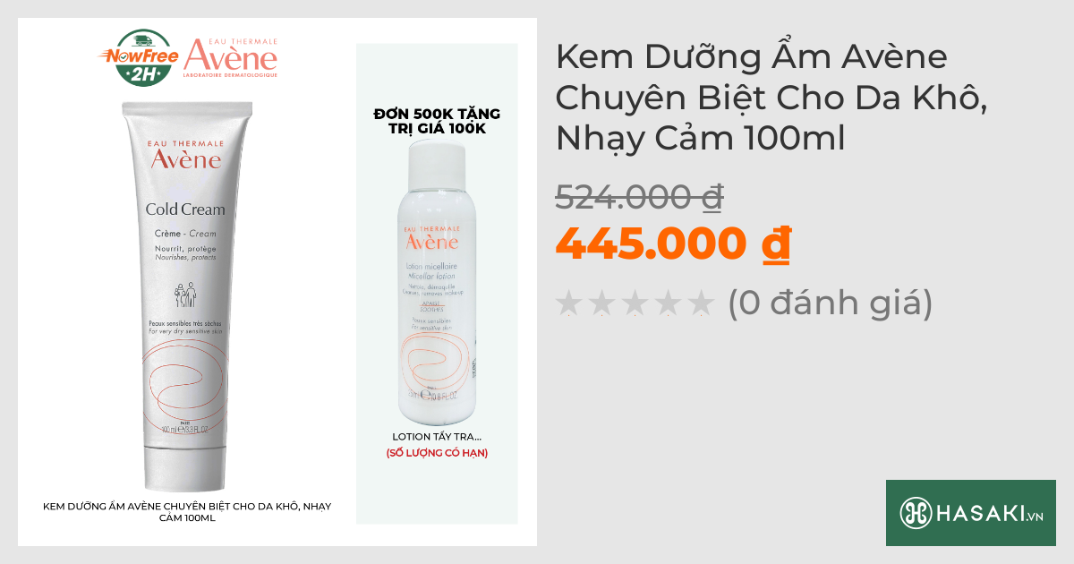 Kem Dưỡng Ẩm Avène Chuyên Biệt Cho Da Khô, Nhạy Cảm 100ml