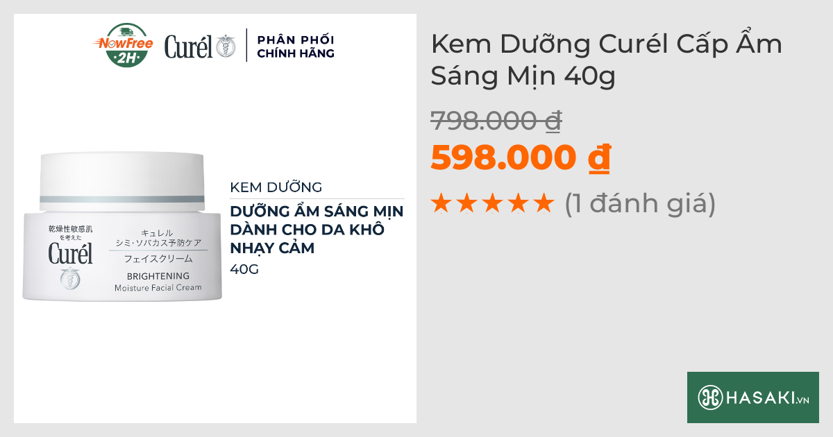 Kem Dưỡng Curél Cấp Ẩm Sáng Mịn 40g