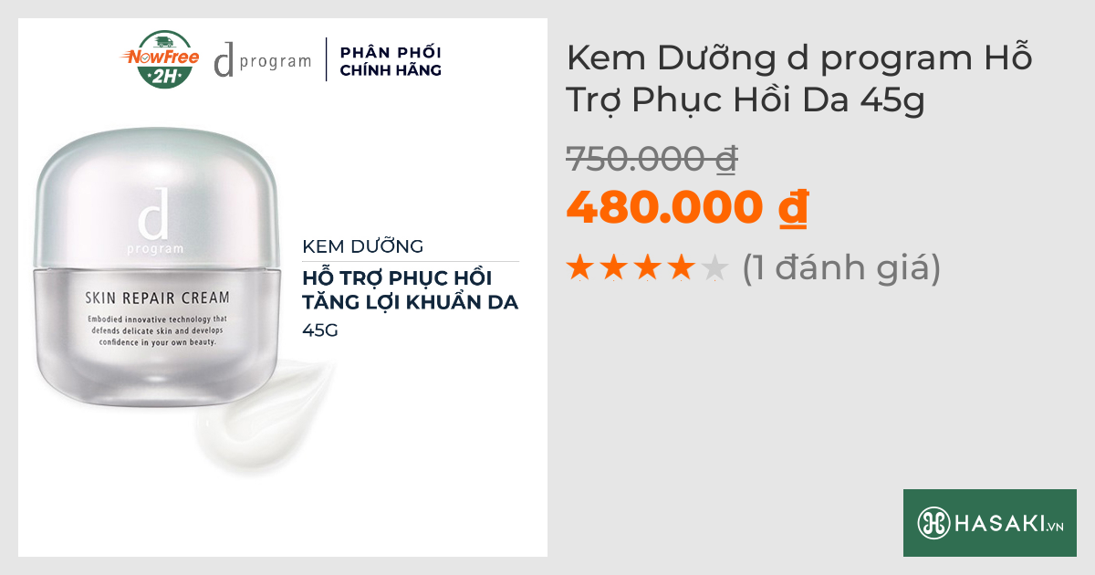 Kem Dưỡng d program Hỗ Trợ Phục Hồi Da 45g