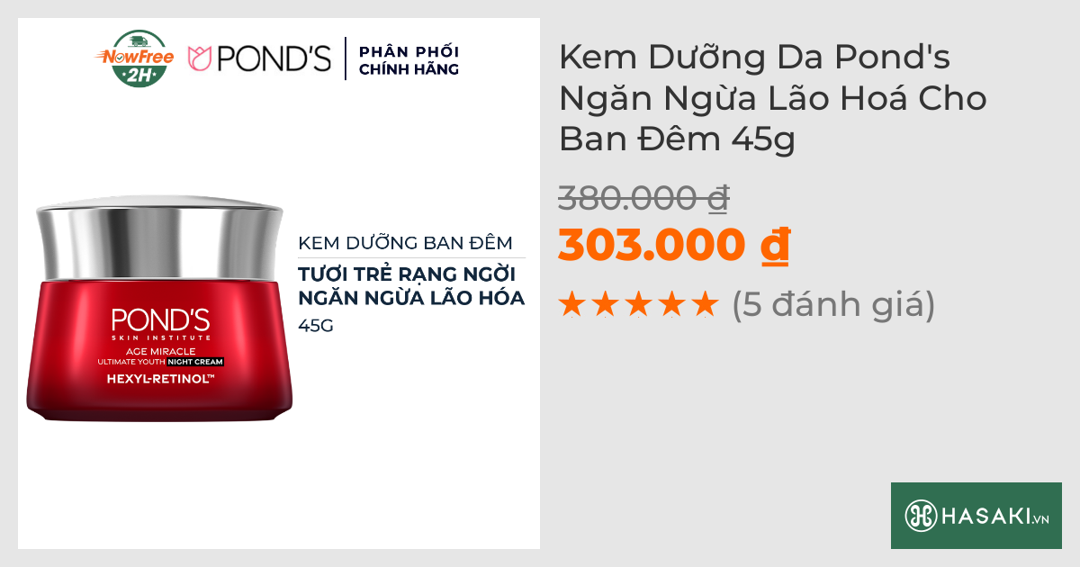 Kem Dưỡng Da Pond's Ngăn Ngừa Lão Hoá Cho Ban Đêm 45g