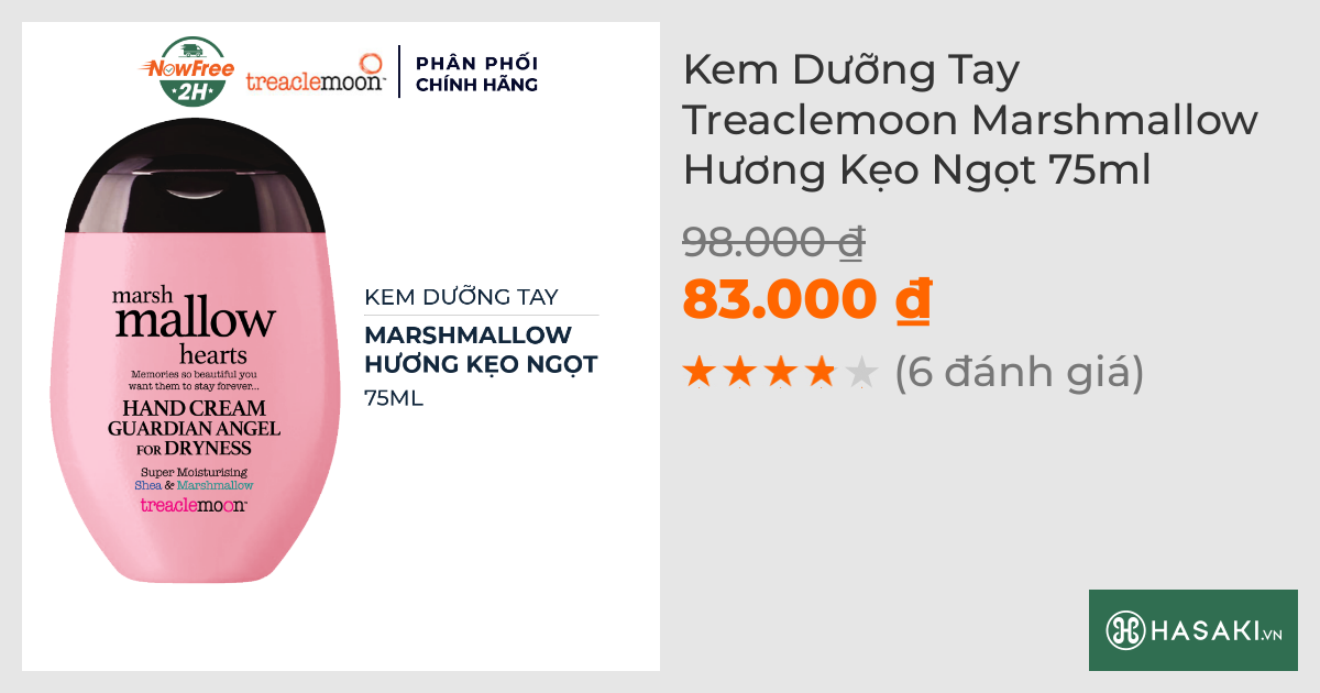 Kem Dưỡng Tay Treaclemoon Marshmallow Hương Kẹo Ngọt 75ml