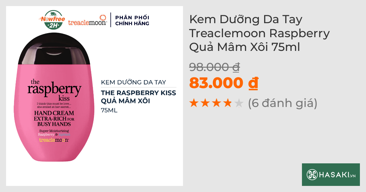 Kem Dưỡng Da Tay Treaclemoon Raspberry Quả Mâm Xôi 75ml