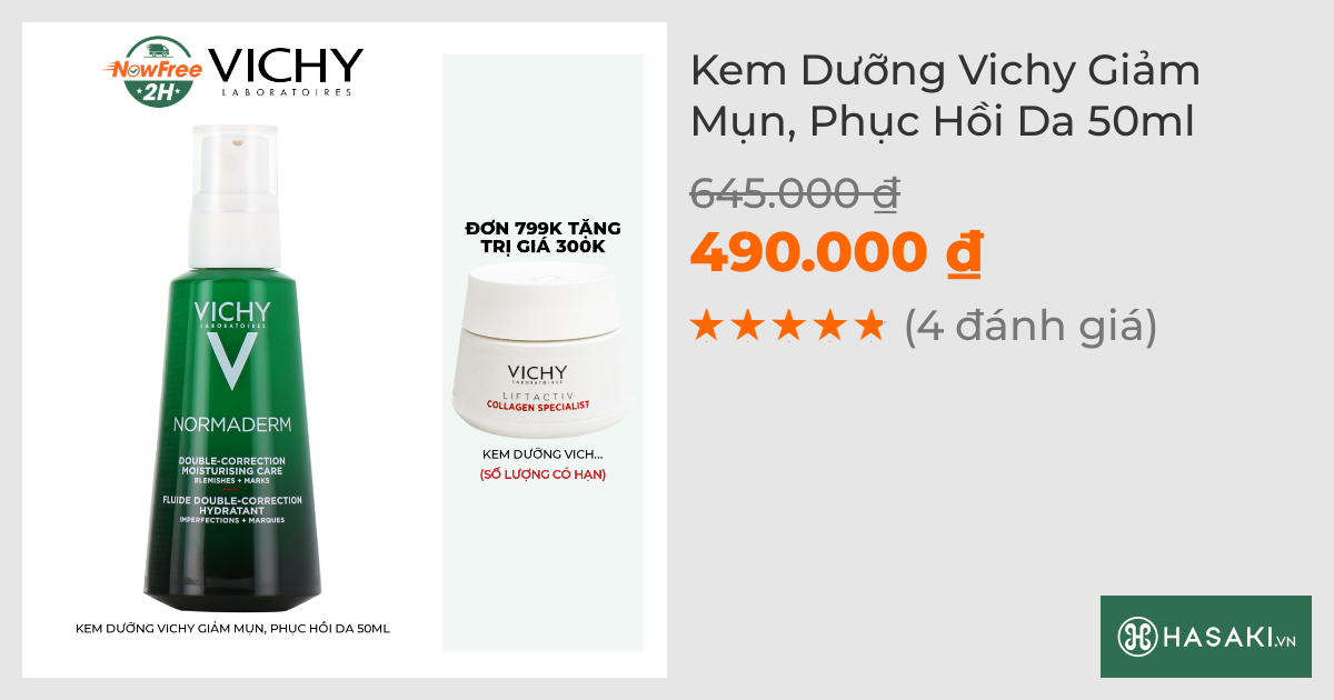 Kem Dưỡng Vichy Giảm Mụn, Phục Hồi Da 50ml