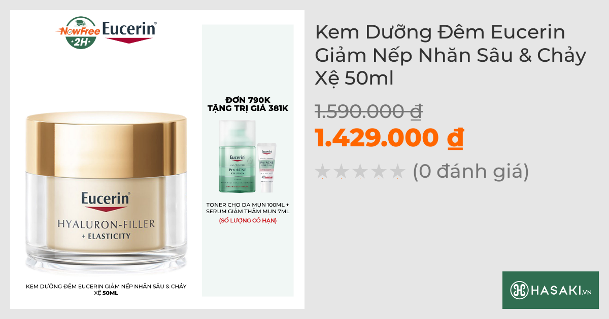 Kem Dưỡng Đêm Eucerin Giảm Nếp Nhăn Sâu & Chảy Xệ 50ml