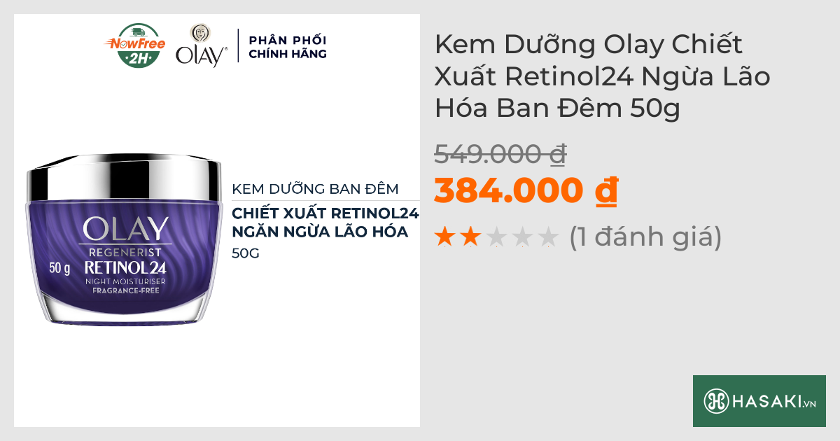 Kem Dưỡng Olay Chiết Xuất Retinol24 Ngừa Lão Hóa Ban Đêm 50g