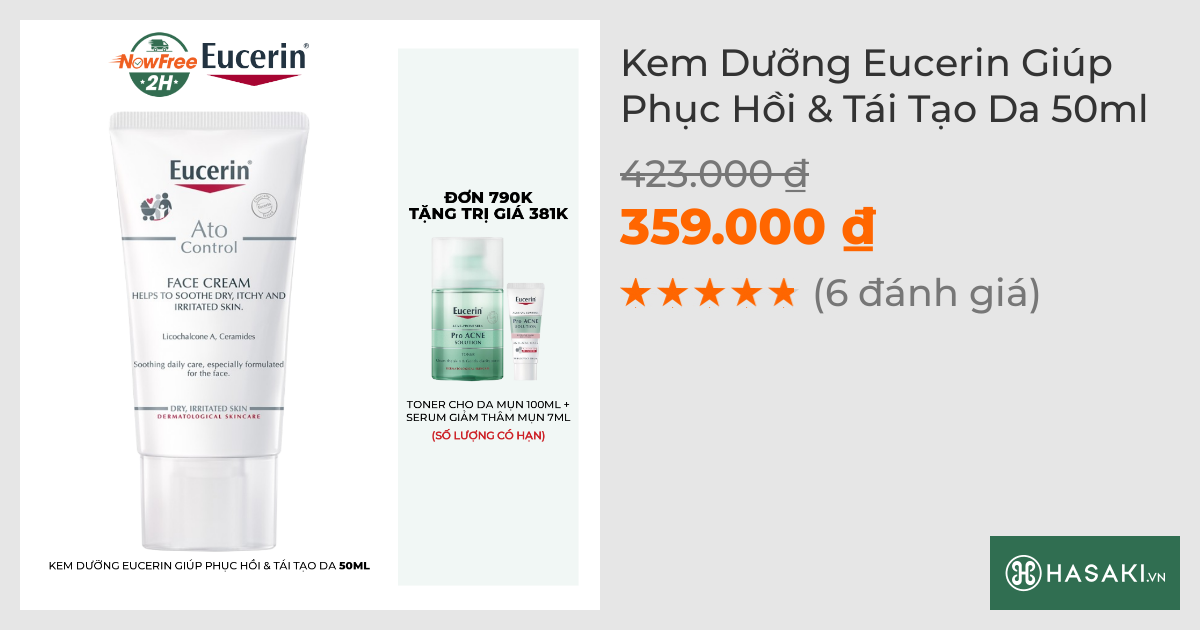 Kem Dưỡng Eucerin Giúp Phục Hồi & Tái Tạo Da 50ml