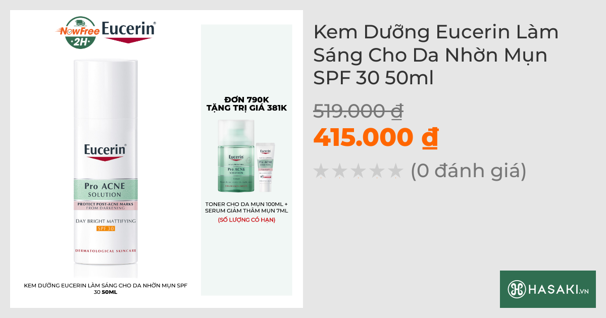 Kem Dưỡng Eucerin Làm Sáng Cho Da Nhờn Mụn SPF 30 50ml