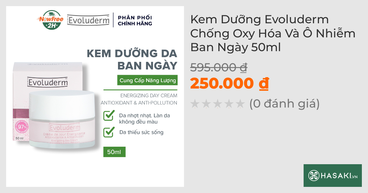 Kem Dưỡng Evoluderm Chống Oxy Hóa Và Ô Nhiễm Ban Ngày 50ml