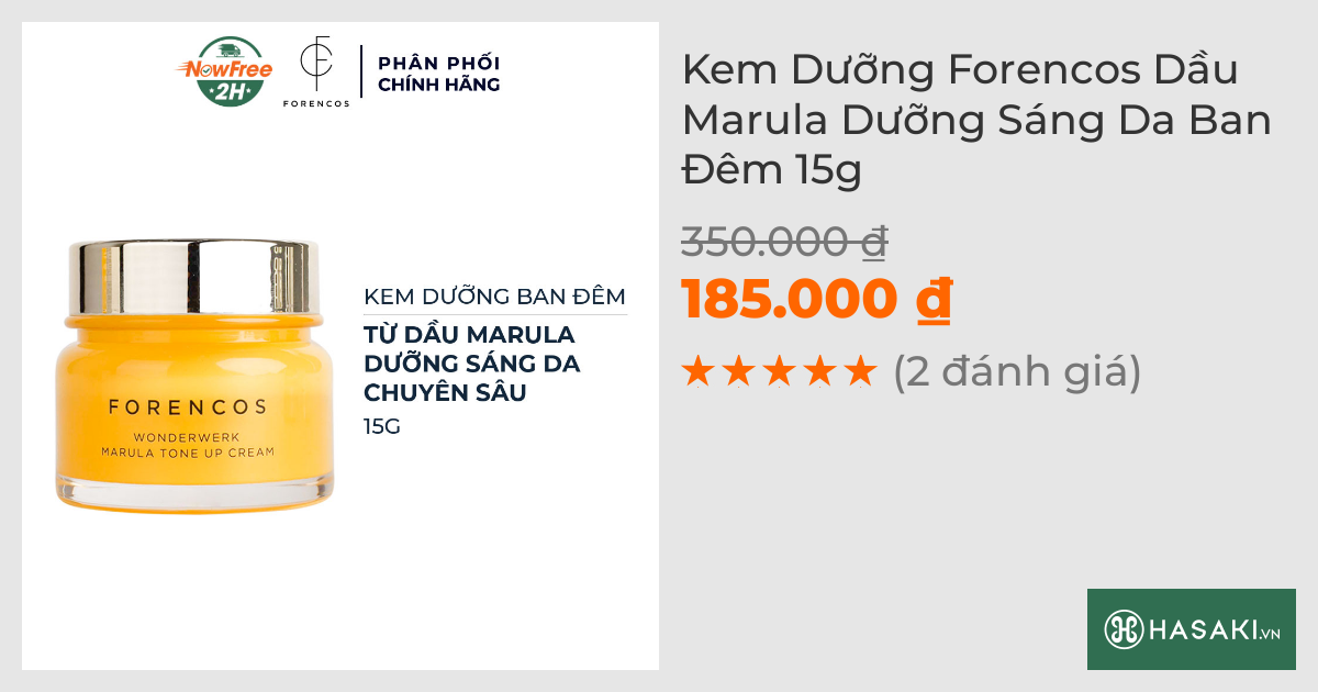 Kem Dưỡng Forencos Dầu Marula Dưỡng Sáng Da Ban Đêm 15g