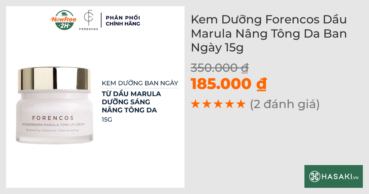 Kem Dưỡng Forencos Dầu Marula Nâng Tông Da Ban Ngày 15g