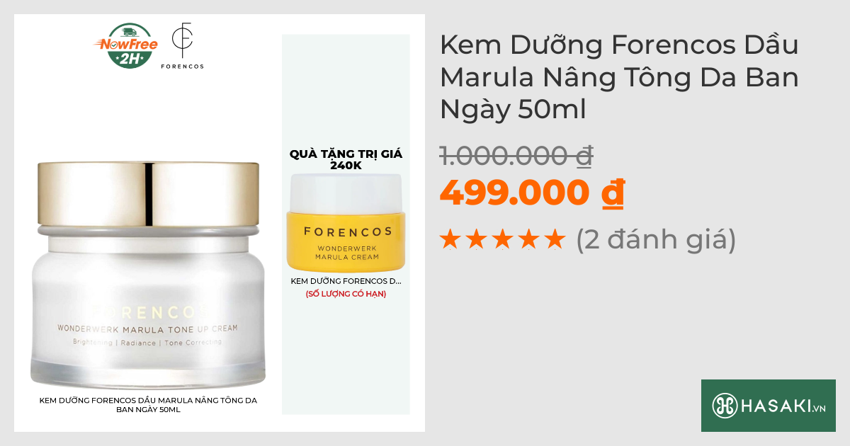 Kem Dưỡng Forencos Dầu Marula Nâng Tông Da Ban Ngày 50ml