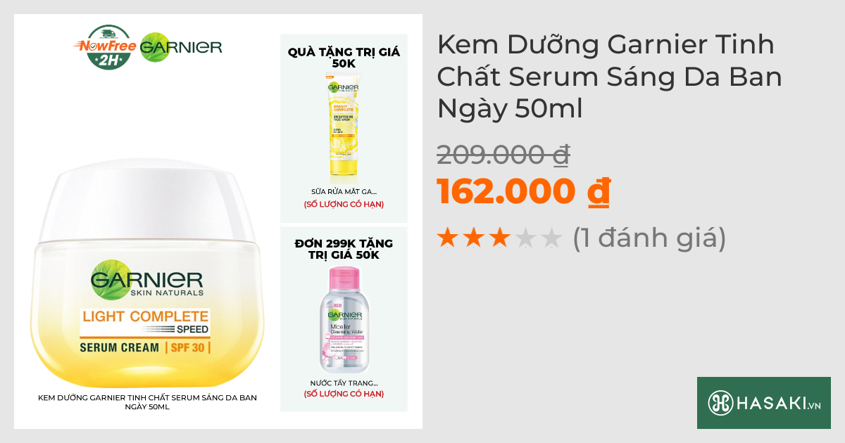 Kem Dưỡng Garnier Tinh Chất Serum Sáng Da Ban Ngày 50ml