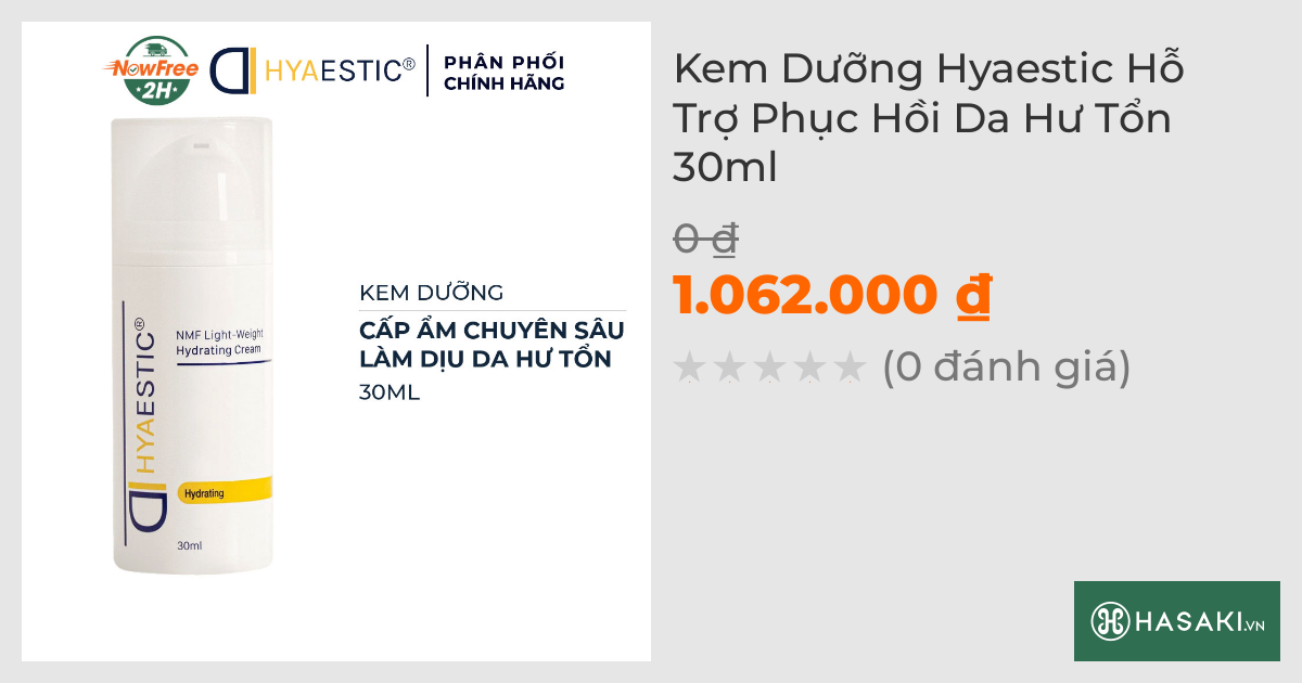 Kem Dưỡng Hyaestic Hỗ Trợ Phục Hồi Da Hư Tổn 30ml