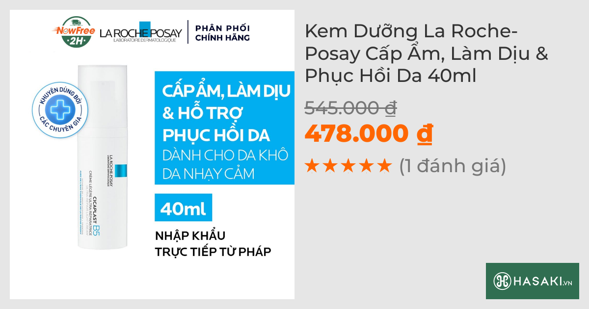 Kem Dưỡng La Roche-Posay Cấp Ẩm, Làm Dịu & Phục Hồi Da 40ml