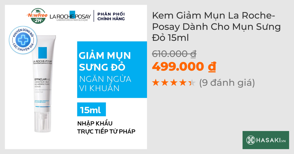 Kem Giảm Mụn La Roche-Posay Dành Cho Mụn Sưng Đỏ 15ml