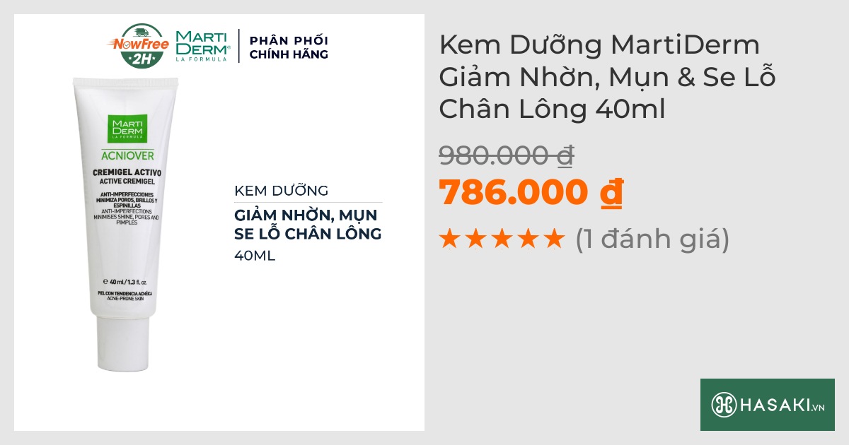 Kem Dưỡng MartiDerm Giảm Nhờn, Mụn & Se Lỗ Chân Lông 40ml