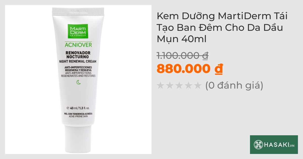 Kem Dưỡng MartiDerm Tái Tạo Ban Đêm Cho Da Dầu Mụn 40ml