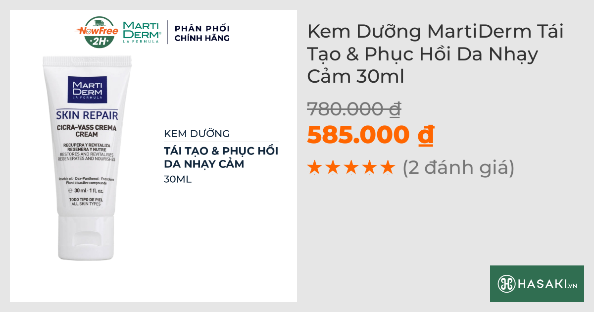 Kem Dưỡng MartiDerm Tái Tạo & Phục Hồi Da Nhạy Cảm 30ml