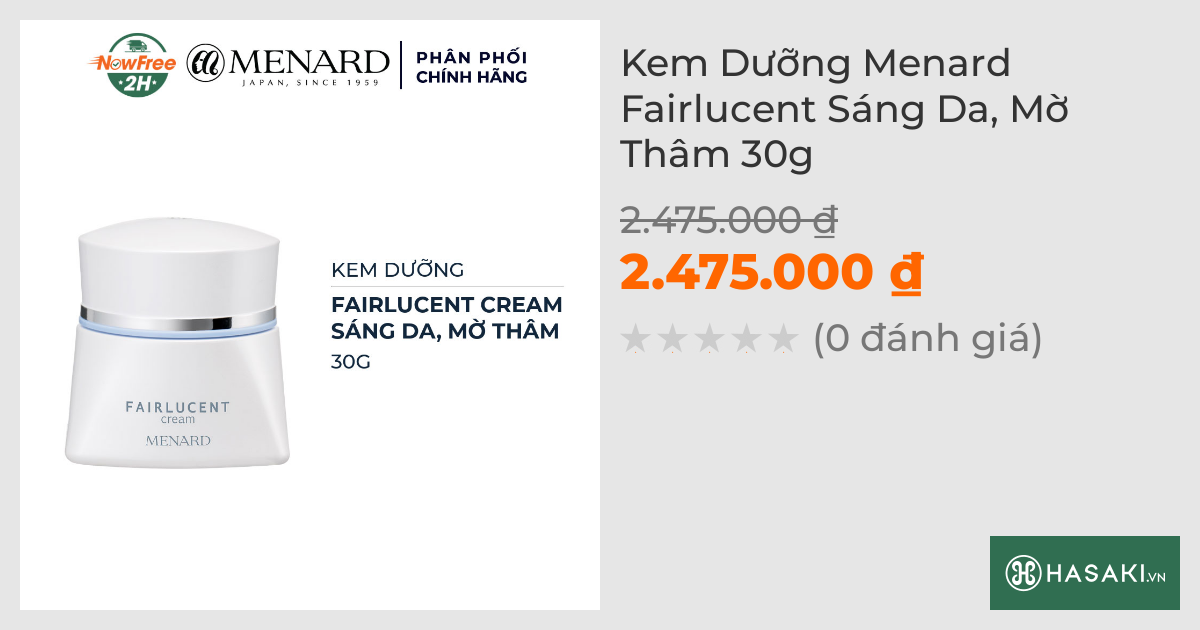 Kem Dưỡng Menard Fairlucent Sáng Da, Mờ Thâm 30g