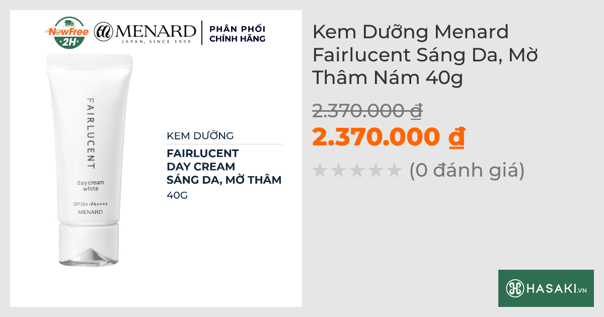 Kem Dưỡng Menard Fairlucent Sáng Da, Mờ Thâm Nám 40g