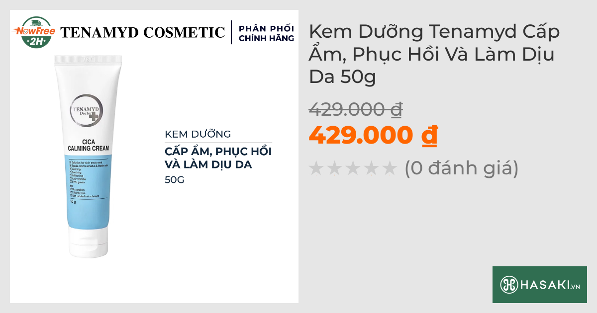 Kem Dưỡng Tenamyd Cấp Ẩm, Phục Hồi Và Làm Dịu Da 50g