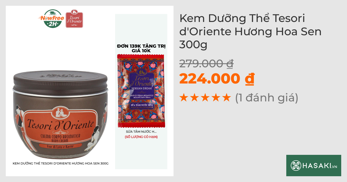 Kem Dưỡng Thể Tesori d'Oriente Hương Hoa Sen 300g