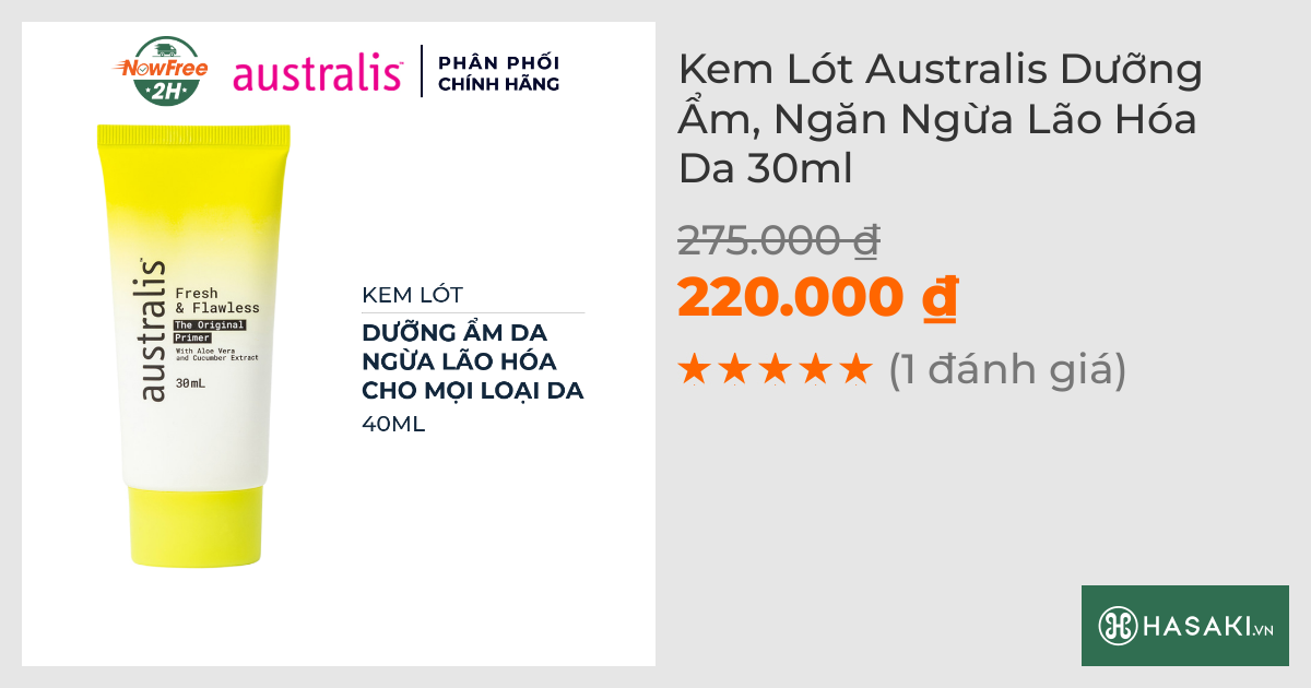 Kem Lót Australis Dưỡng Ẩm, Ngăn Ngừa Lão Hóa Da 30ml