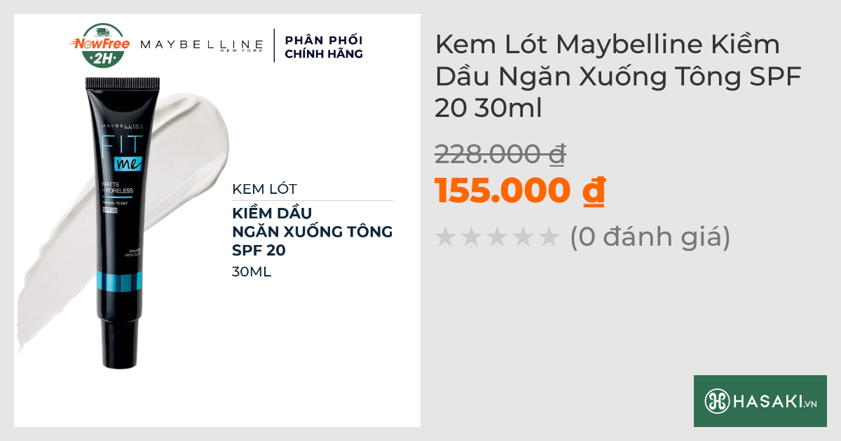 Kem Lót Maybelline Kiềm Dầu Ngăn Xuống Tông SPF 20 30ml