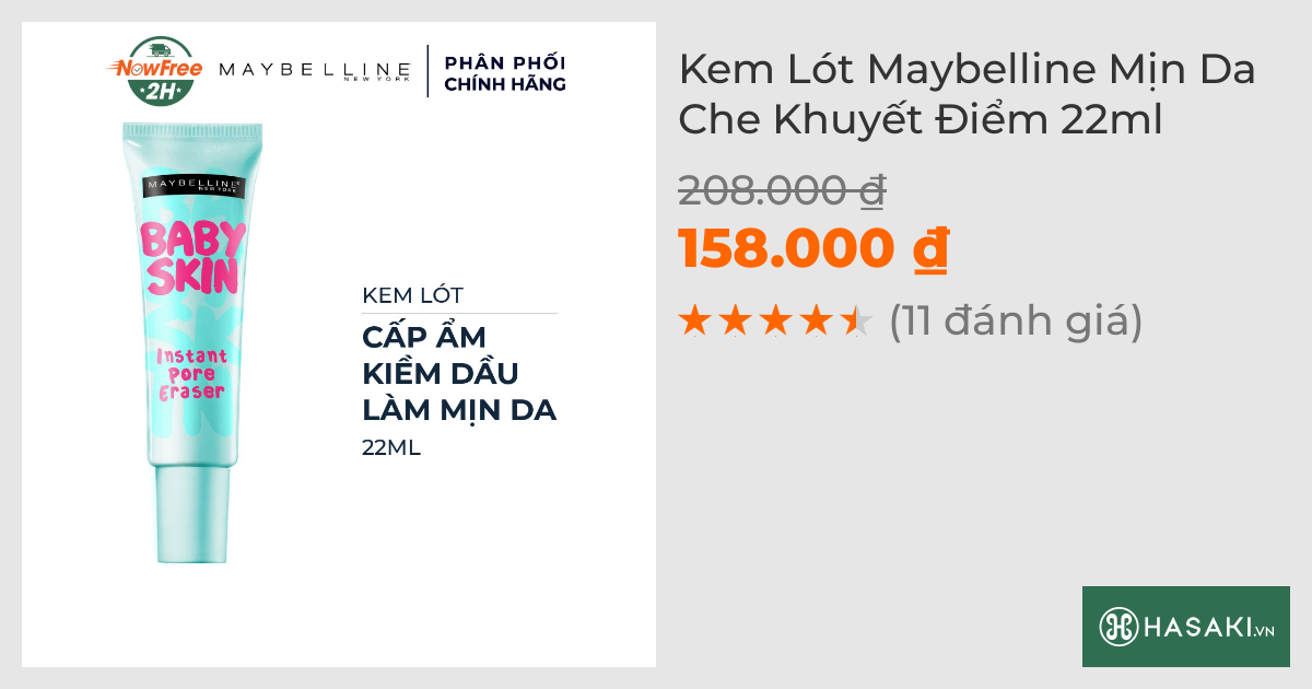 Kem Lót Maybelline Mịn Da Che Khuyết Điểm 22ml