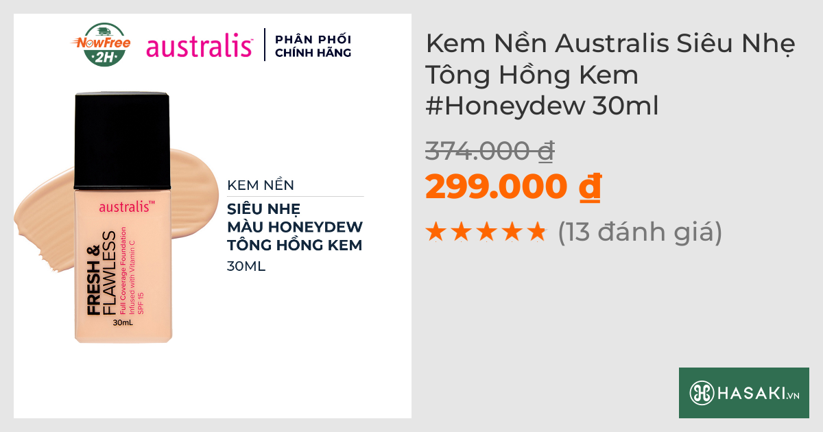 Kem Nền Australis Siêu Nhẹ Tông Hồng Kem #Honeydew 30ml