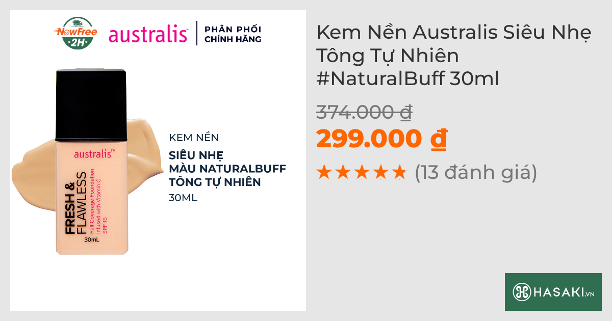 Kem Nền Australis Siêu Nhẹ Tông Tự Nhiên #NaturalBuff 30ml