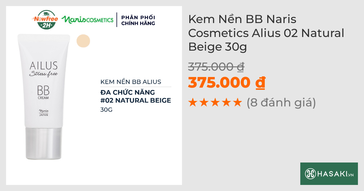 Kem Nền BB Naris Cosmetics Alius 02 Natural Beige 30g