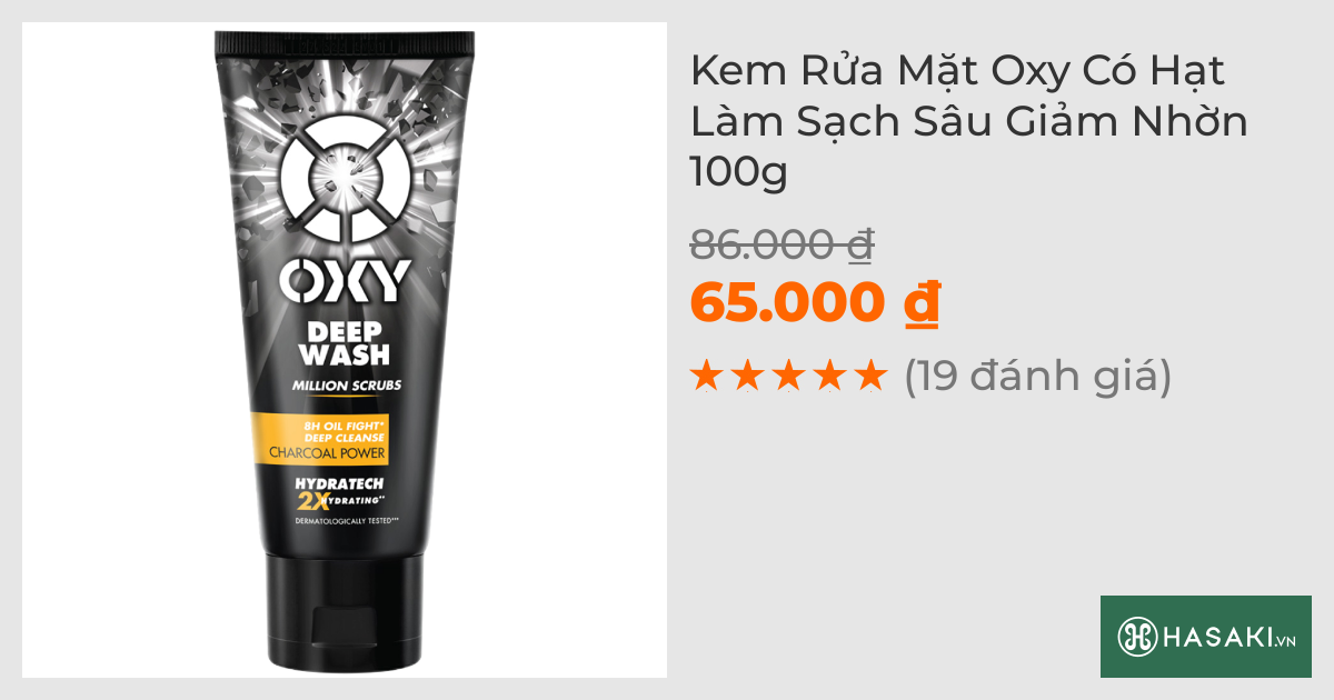 Kem Rửa Mặt Oxy Có Hạt Làm Sạch Sâu Giảm Nhờn 100g