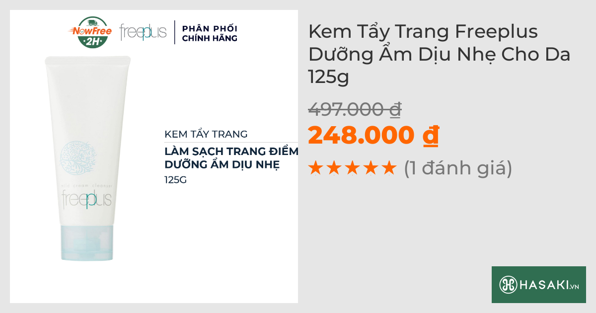 Kem Tẩy Trang Freeplus Dưỡng Ẩm Dịu Nhẹ Cho Da 125g