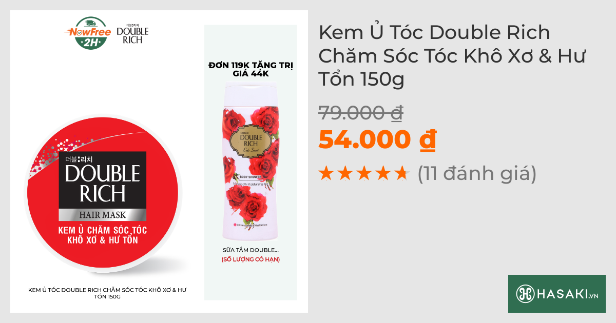 Kem Ủ Tóc Double Rich Chăm Sóc Tóc Khô Xơ & Hư Tổn 150g