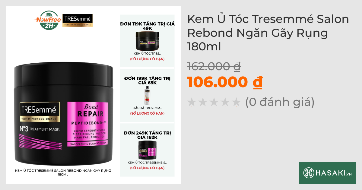 Kem Ủ Tóc Tresemmé Salon Rebond Ngăn Gãy Rụng 180ml