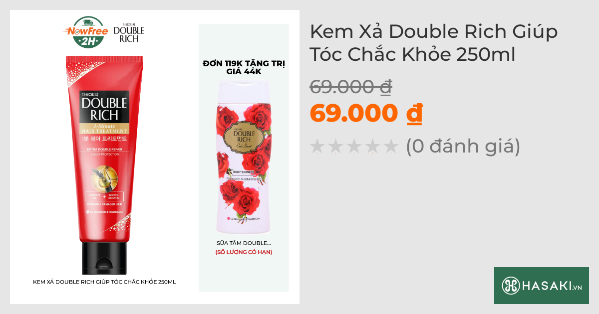 Kem Xả Double Rich Giúp Tóc Chắc Khỏe 250ml