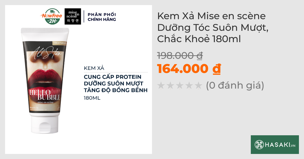 Kem Xả Mise en scène Dưỡng Tóc Suôn Mượt, Chắc Khoẻ 180ml