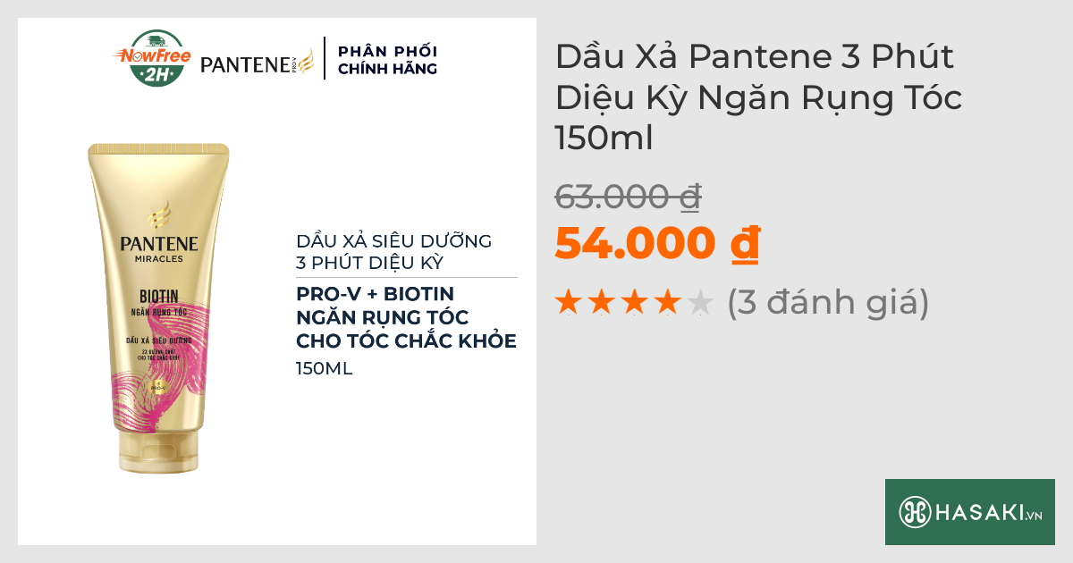 Dầu Xả Pantene 3 Phút Diệu Kỳ Ngăn Rụng Tóc 150ml