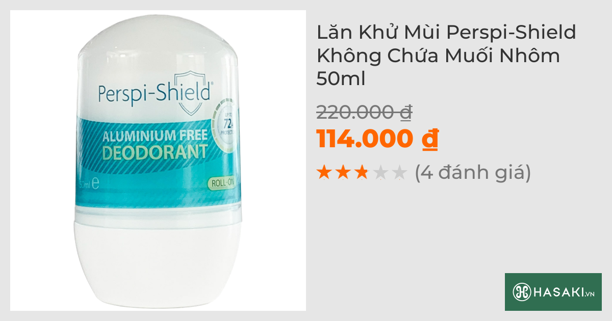 Lăn Khử Mùi Perspi-Shield Không Chứa Muối Nhôm 50ml