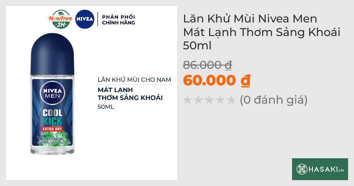 Lăn Khử Mùi Nivea Men Mát Lạnh Thơm Sảng Khoái 50ml