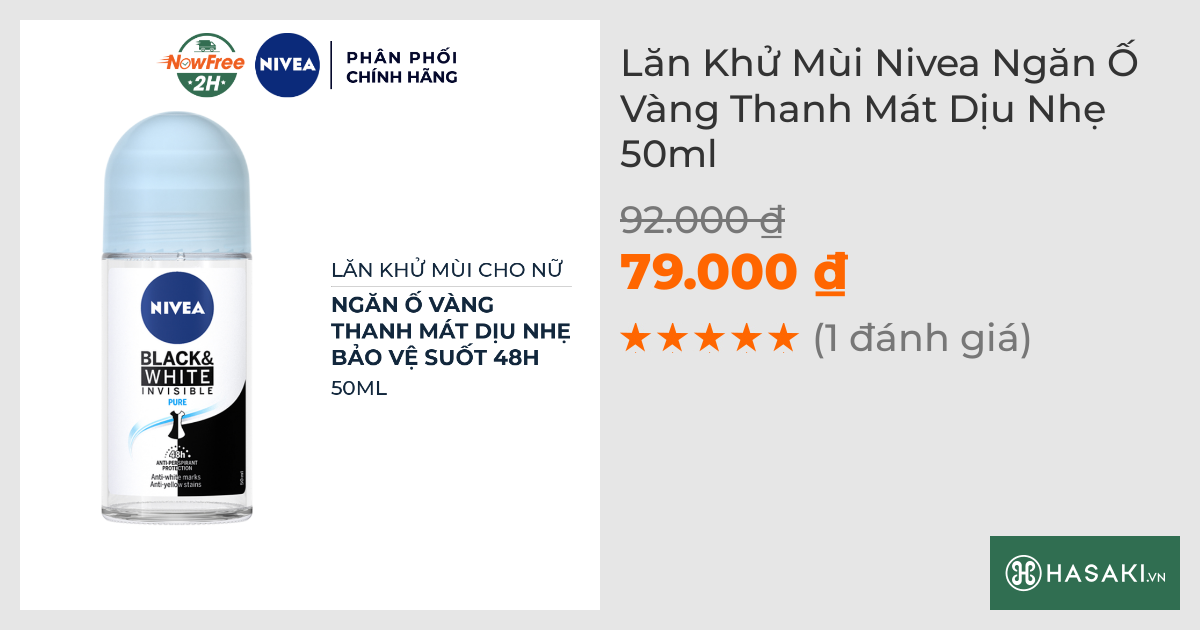 Lăn Khử Mùi Nivea Ngăn Ố Vàng Thanh Mát Dịu Nhẹ 50ml