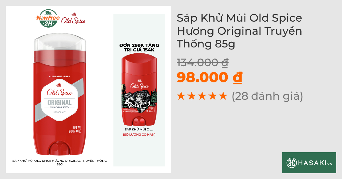 Sáp Khử Mùi Old Spice Hương Original Truyền Thống 85g