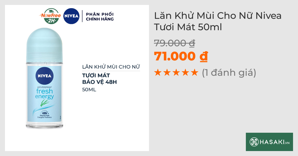 Lăn Khử Mùi Nivea Cho Nữ Hương Tươi Mát 50ml